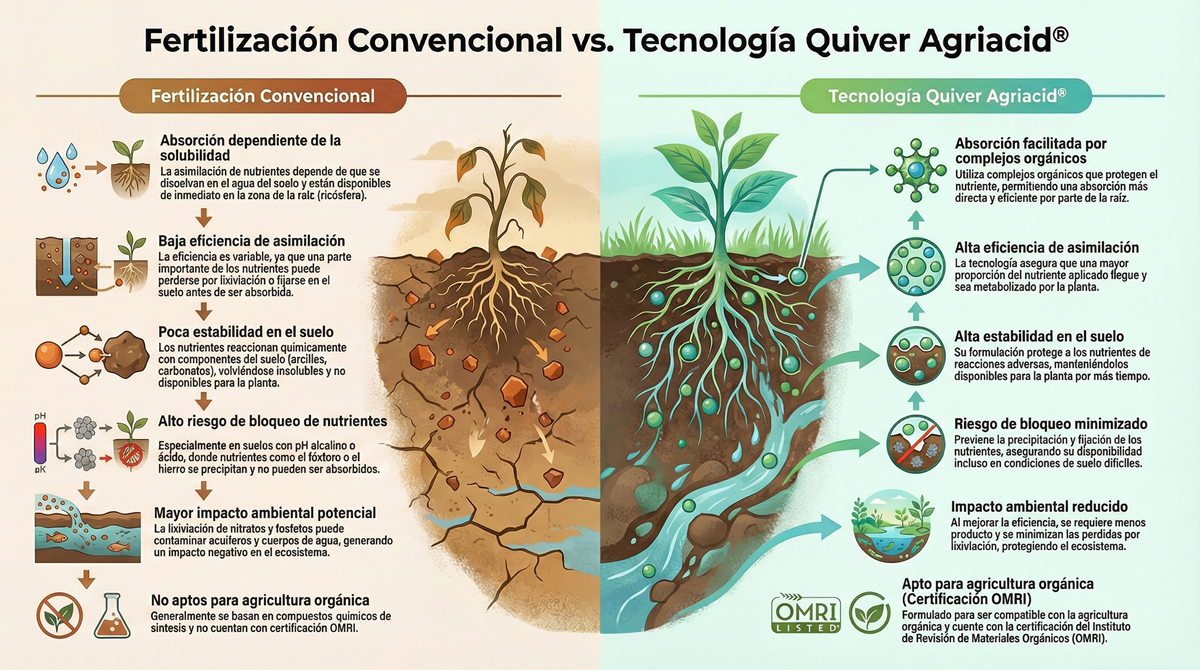 Fertilización convencional vs Quiver
